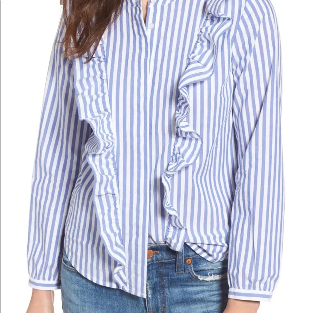 Madewell Whitney Striped Ruffle Blouse